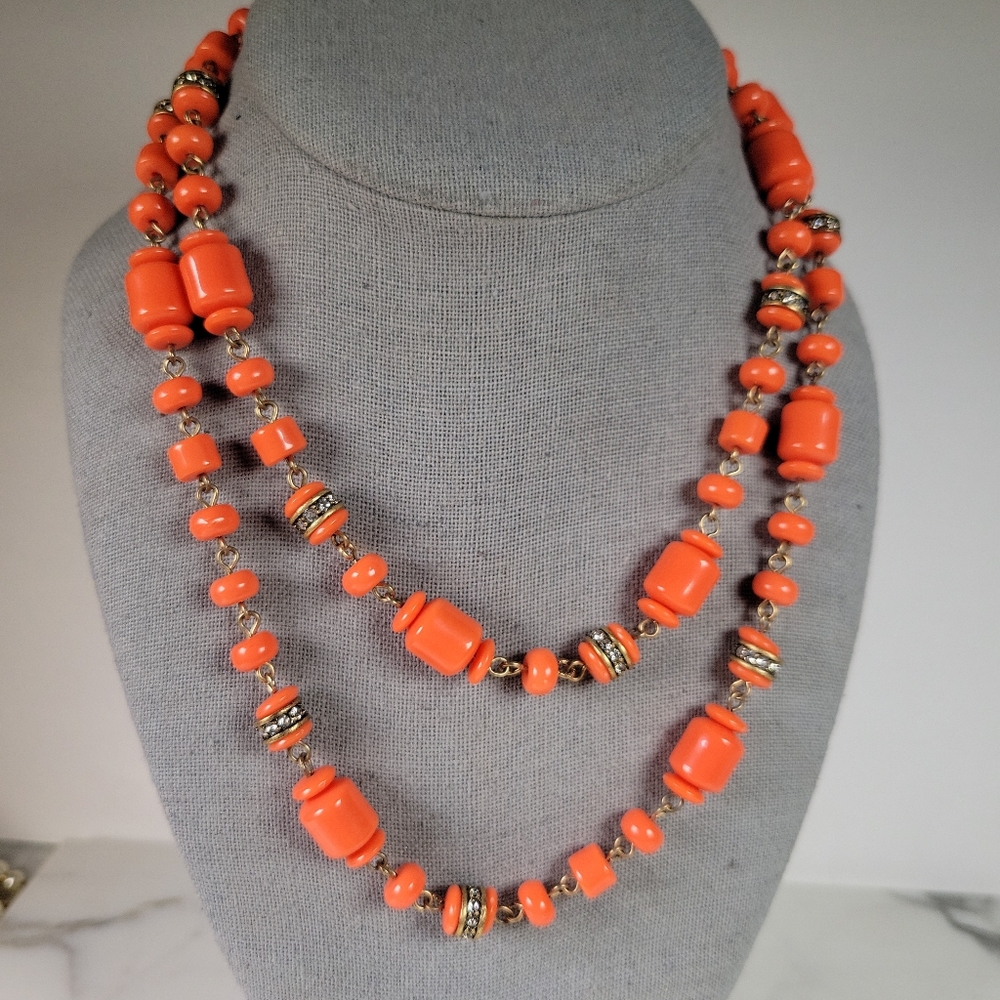 J. Crew Orange Beaded Necklace